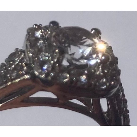 Vintage Sterling Silver Ring, SK9, Nice Platinaire Diamond Ring, Tested - Picture 3 of 8